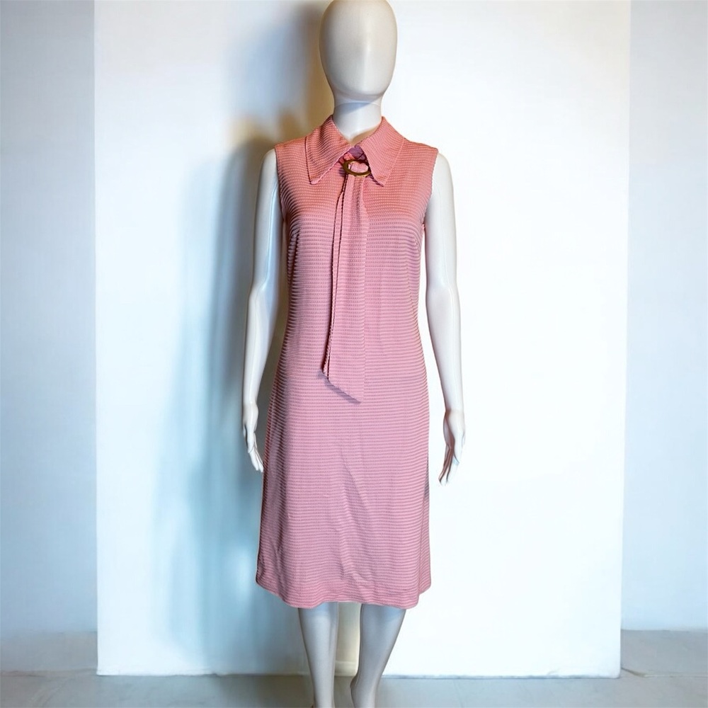 Vintage 1960s NPC FASHIONS of Warren, Pennsylvania Pink Sleeveless Dress - Picture 2 of 8
